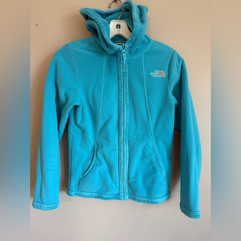 The North Face Kids Turquoise Fleece/plush jacket size (10-12)